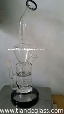 China 2015 new Popular Water Bongs Recycler Oil Rigs Black Base Mouthpiece with black rim Wp203 supplier