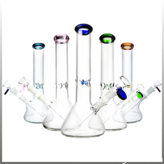 China Bong Heady Bongs Thick Glass Water Pipe Beaker Colorful Water Bongs With 14mm Glass Bowl supplier