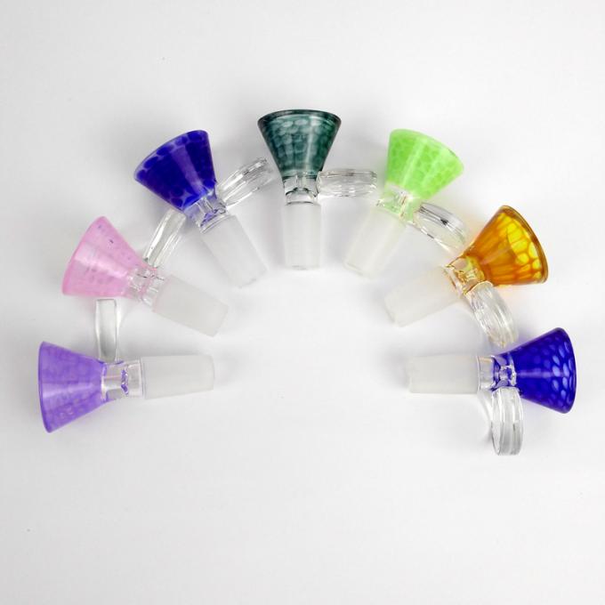 Thick Glass Bong Slides with Handle Bowl Funnel Male Hourglass Colorful