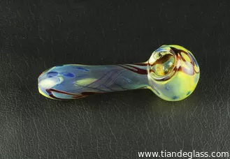 China 4.1 inch spoon glass smoking pipe high quality and low price handmade color hand pipe P055 supplier