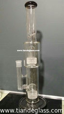 China 2015 New Popular Water Bongs Black Mouthpiece Two drum percolators 16'' Ice notches Wp191 supplier
