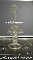 China 2015 Popular Water Bongs Recycler oil rigs Two recyclers clear base circl mouthpiece Wp202 supplier