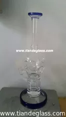 China 2015 new Popular Water Bongs Mouthpiece with blue rim Disc perc drum diffuser Wp205 supplier