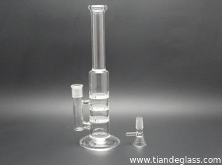 China High-quality Cheap Chinese Popular glass bongs 3 Honeycomb perc glass water pipes Wp004 supplier