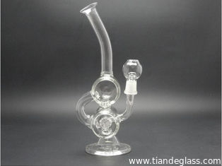 China Clear Cheap Chinese Popular Water Bongs drum diff Recycler Oil Rig glass water pipes Wp007 supplier