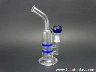 China High-quality Cheap Chinese Popular glass bongs 2 Honeycomb perc glass oil rigs Wp017 supplier