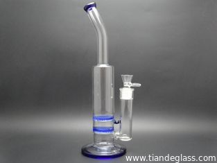 China High-quality Cheap Chinese Popular glass bongs 2 Honeycomb perc glass oil rigs Wp055 supplier