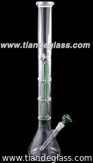 China High-quality Popular glass bongs 3 ice notches 3 4-arms perc beaker glass water pipe Wp095 supplier