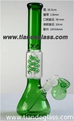 China High-quality Popular glass bongs 3 ice notches double spiral glass beaker water pipe Wp096 supplier