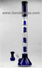 China Best bong for sale glass bongs 3 ice notches 3 spirals glass beaker water bong Wp111 supplier