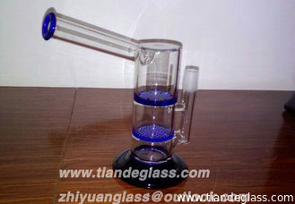 China High-quality Cheap Chinese Popular glass bongs 2 honeycomb perc glass water pipe Wp508 supplier
