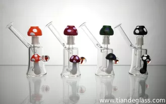 China Oil rigs glass water bongs mini dab rigs with mushroom dome glass nail 14mm joint 5 inches supplier