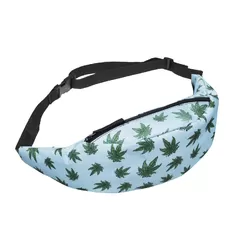 China Unisex Marijuana Weed Leaf Fanny Pack single Shoulder Bag Waist Bag Phone Holder Adjustable Running Belt For Cycling supplier