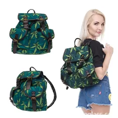 China Marijuana Leaf Backpack Cannabis Weed Bookbag CANNABIS LEAF backpack Storage bag supplier