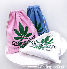 China MARIJUANA Drawstring Bag Gym Sack Fun Cannabis Leaf Smoke Smoking Weed Pot Shit Kush Drawstring Weed Bag supplier