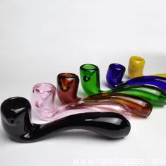 China 140mm 5.5 Inch Long Big Labs Heady Glass Sherlock Glass Hand Pipe Colorful Pipes Smoking Tobacco SPOON Pipe High Quality supplier