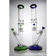 China Glass Bong Waterpipe Showerhead Dome Percs Water Pipes 15 Inch Straight Tube Bongs 14mm Bowl supplier