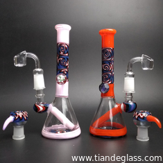 China Glass Bongs Twisted Colorful Glass Water Pipes 14mm Dabs Rig supplier