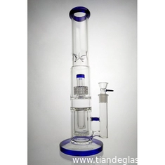 China Glass Bong Green/ Blue with Bucket Dome Percolator Oil Rig Bongs18mm Bowl Big Water Pipe supplier
