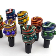 China 14mm Male Wig Wag Glass Bowl Colorful Heady Glass Bowls Piece Smoking Accessories supplier