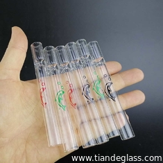 China 100mm Glass One Hitter Pipe 4 Inch Steamroller Piece Glass Filter Tips Taster supplier