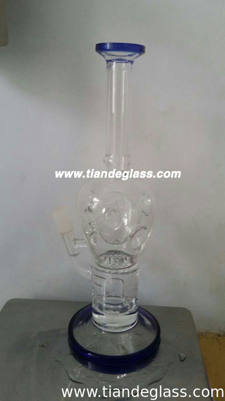 2015 new Popular Water Bongs Mouthpiece with blue rim Disc perc drum ...