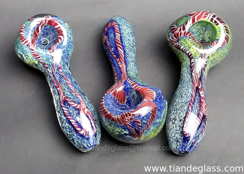 Silver and Gold Fumed Borosilicate Glass Art Pipe Salty Dog glass