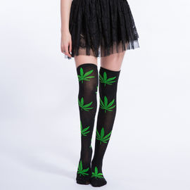 Wholesale Cannabis leaf Hemp leaf Weed leaves pattern Weed Socks Knee length cannabis 420 wear for distributor supplier