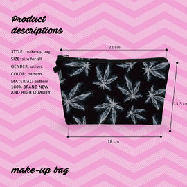 Blast 3D Digital Printing Smoke Weed Black Makeup Bag Storage Bag Small Storage Bag Cannabis Leaf Pattern supplier