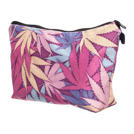 Pink Smoke Weed Makeup Bag Storage Bag Small Storage Bag Cannabis Leaf Pattern Marijuana makeup bag Weed makeup bag supplier