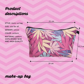 Pink Smoke Weed Makeup Bag Storage Bag Small Storage Bag Cannabis Leaf Pattern Marijuana makeup bag Weed makeup bag supplier