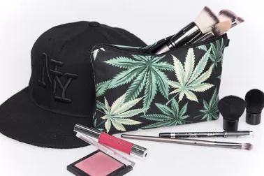 Marijuana Hemp Weed Leaf Cosmetic Makeup Smoke Weed Makeup Bag Storage Bag Pencil Bag Case Clutch Pouch Purse Zipper Han supplier