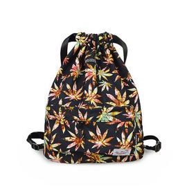 Drawing Rope Shoulder Bag Marijuana Leaf Backpack Cannabis Weed Bookbag Backpack Waterproof Sports Outdoor Sports Bag supplier