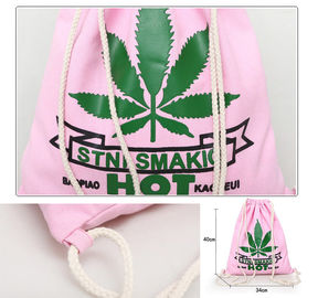 MARIJUANA Drawstring Bag Gym Sack Fun Cannabis Leaf Smoke Smoking Weed Pot Shit Kush Drawstring Weed Bag supplier