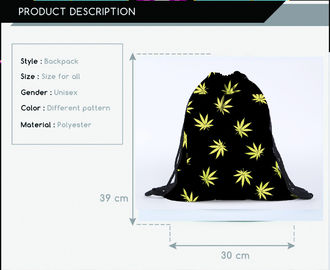 Weed Drawstring Bags Cannabis Weed Marijuana Leaf Drawstring Bag Gym Smoking   Weed Pot Shit Kush Drawstring Weed Bag supplier