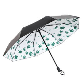 Marijuana Cannabis Hemp Leaf Umbrella Compact Folding Rain Shield Accessory Protection Windproof Lightweight Umbrella supplier