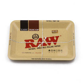 RAW Small Size 180*125*15mm Tobacco Rolling Metal Tray Hand Roller Tobacco Grinder Smoking Accessories Cigarettes tools supplier