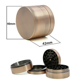 Zinc Alloy Bronze 4PC Diameter 40MM Herb Grinder Tobacco Grinders for Smoking CNC Teeth Pepper Grinders Fit Dry Herb supplier