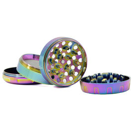 Herb Grinder Large Ice Blue Turbine Chamfer Smoke Grinders 2.5 Inch Herb Grinder 4 Piece Spice Pepper Crushers supplier