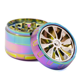 Herb Grinder Large Ice Blue Turbine Chamfer Smoke Grinders 2.5 Inch Herb Grinder 4 Piece Spice Pepper Crushers supplier