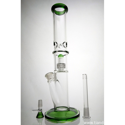 Glass Bong Waterpipe Showerhead Dome Percs Water Pipes 15 Inch Straight Tube Bongs 14mm Bowl supplier