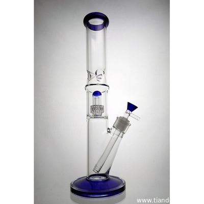 Glass Bong Waterpipe Showerhead Dome Percs Water Pipes 15 Inch Straight Tube Bongs 14mm Bowl supplier