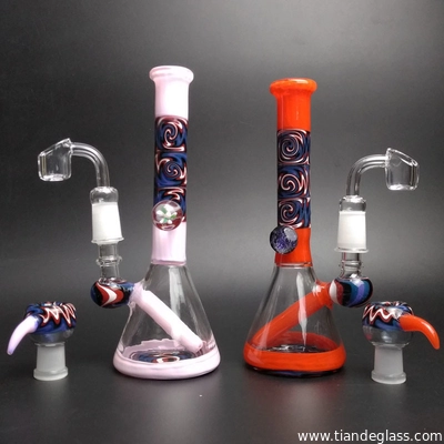 Glass Bongs Twisted Colorful Glass Water Pipes 14mm Dabs Rig supplier