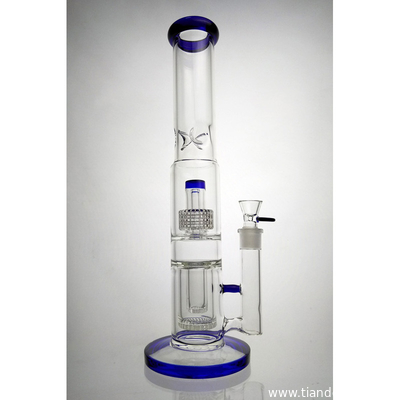 Glass Bong Green/ Blue with Bucket Dome Percolator Oil Rig Bongs18mm Bowl Big Water Pipe supplier