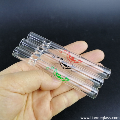 100mm Glass One Hitter Pipe 4 Inch Steamroller Piece Glass Filter Tips Taster supplier