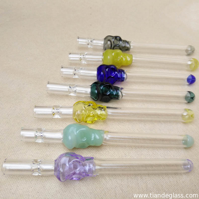 5 Inch One Hitter Skull Colored Glass Pipes Glass Taster Cigarette Filters Oil Burner Pipe supplier