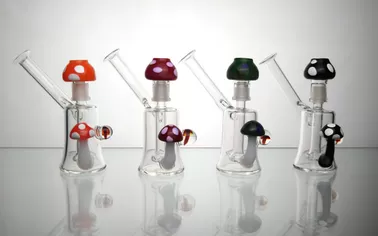 Oil rigs glass water bongs mini dab rigs with mushroom dome glass nail 14mm joint 5 inches