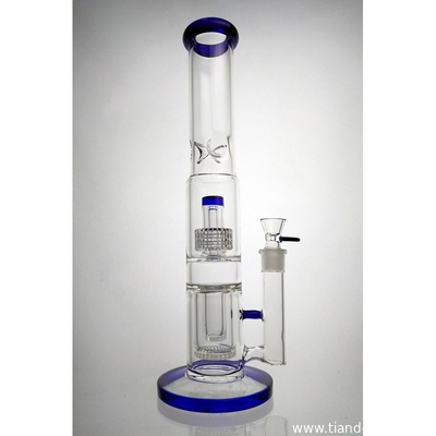 Glass Bong Green/ Blue with Bucket Dome Percolator Oil Rig Bongs18mm Bowl Big Water Pipe